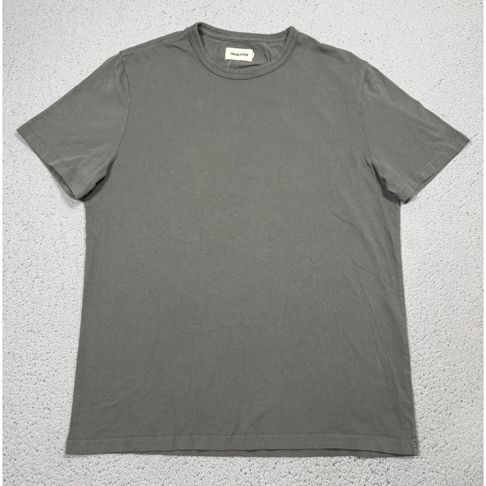 Taylor Stitch Shirt Mens 42 Gray Organic Cotton Crewneck Solid Tee Casual